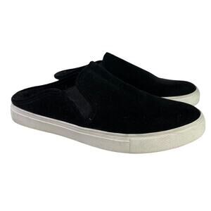 Steve Madden Zima Womens Black Sherpa Lined Slip On Mules Loafers Shoes sz 8.5